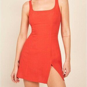 NEW Reformation Womens 4 Tiegan Mini Dress in Cherry Sleeveless